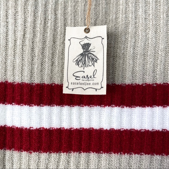 EASEL •Collegiate• Super Soft Striped Sweater NWT - Picture 7 of 8